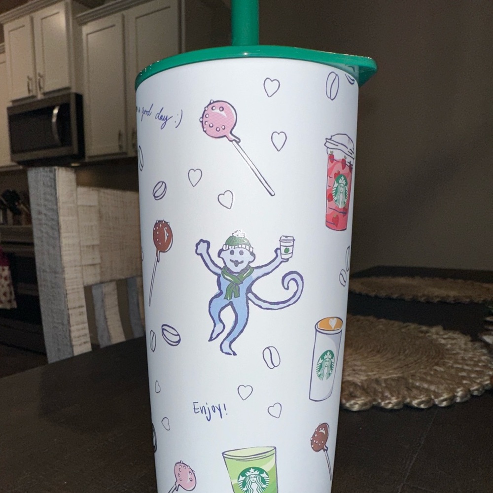 Starbucks Roller Rabbit White Tumbler with Green Straw- Limited Edition 2025 new